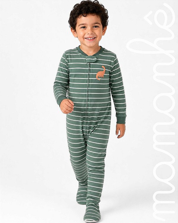 Macacão Pijama Carters Veludo Dino Forest