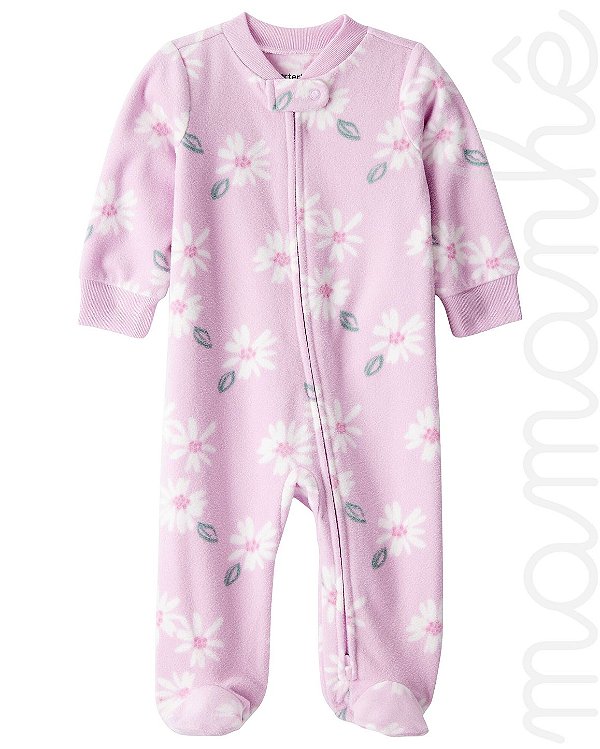 Macacão Fleece Carters Flowers Lilás