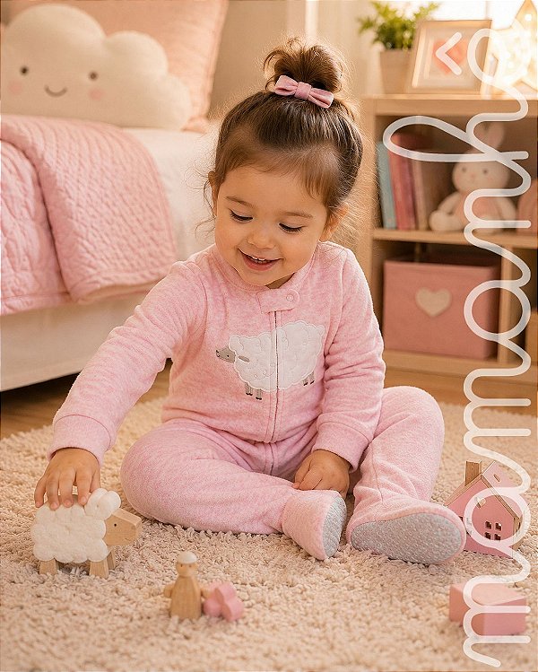 Macacão Pijama Fleece Carters Ovelhinha