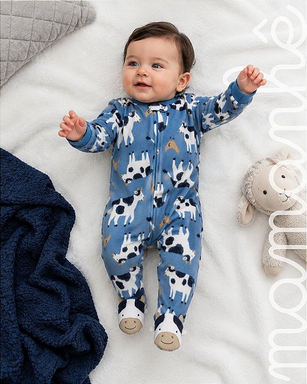 Macacão Bebê Fleece Carters Fazendinha