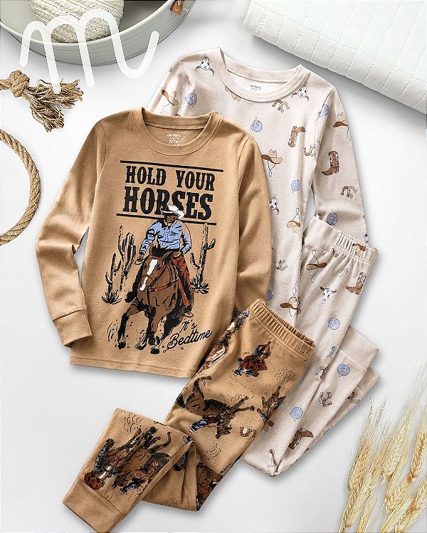 Kit Pijama Carters Kids 4 Peças Cowboy