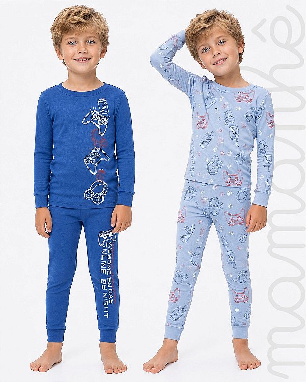 Kit Pijama Carters Kids 4 Peças Gamers