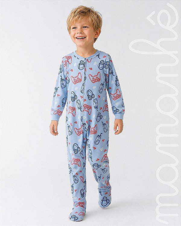 Macacão Pijama Carters Kids Fleece Gamers
