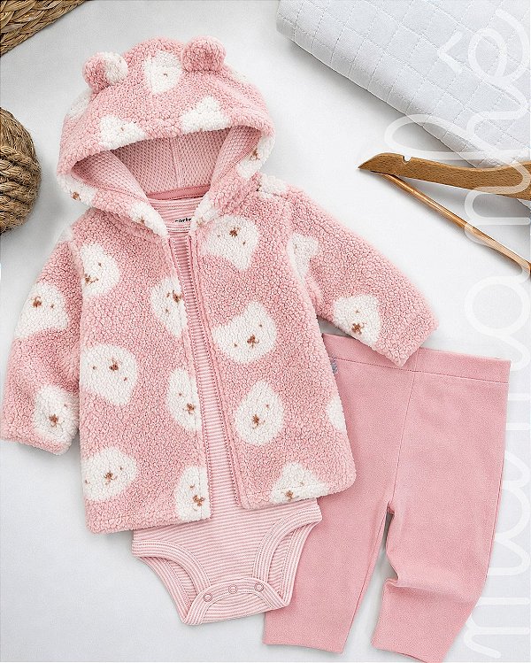 Conjunto Bebê Carters com Agasalho Mamãe Ursa