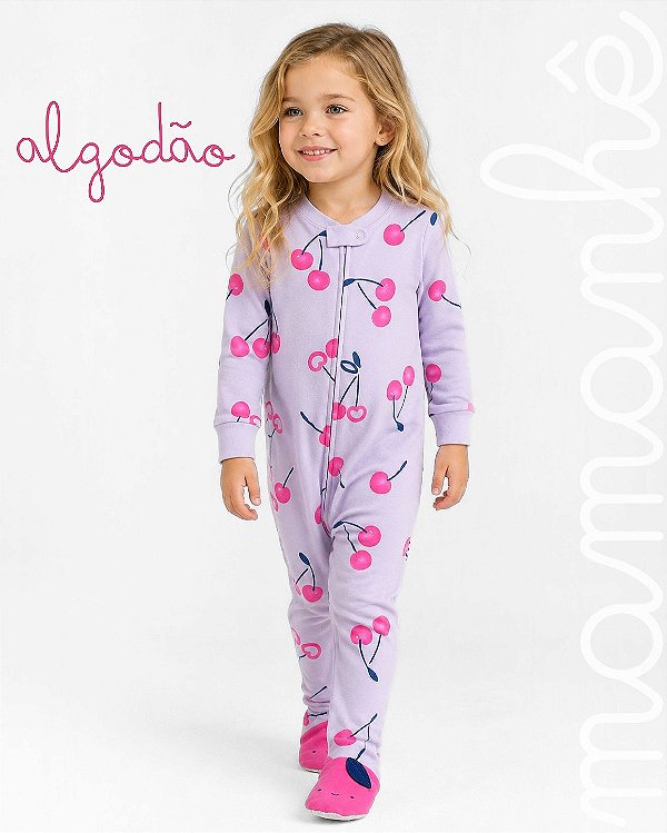 Macacão Pijama Carters Algodão Cherry