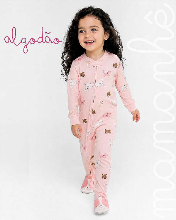 Macacão Pijama Carters Algodão Pet Friend Rosa