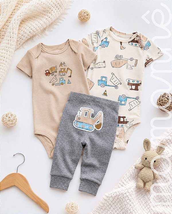 Conjunto Bebê Carters Body e Calça Mini Construtor