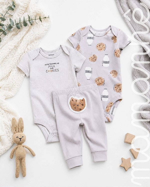 Conjunto Bebê Carters Body e Calça Biscoitinho