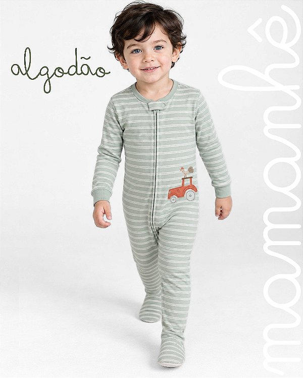 Macacão Pijama Carters Algodão Trator