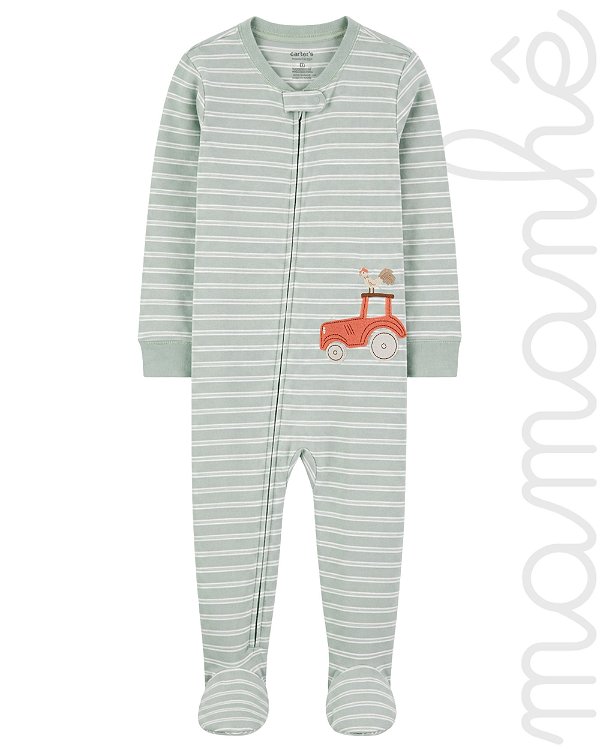 Macacão Pijama Carters Algodão Trator