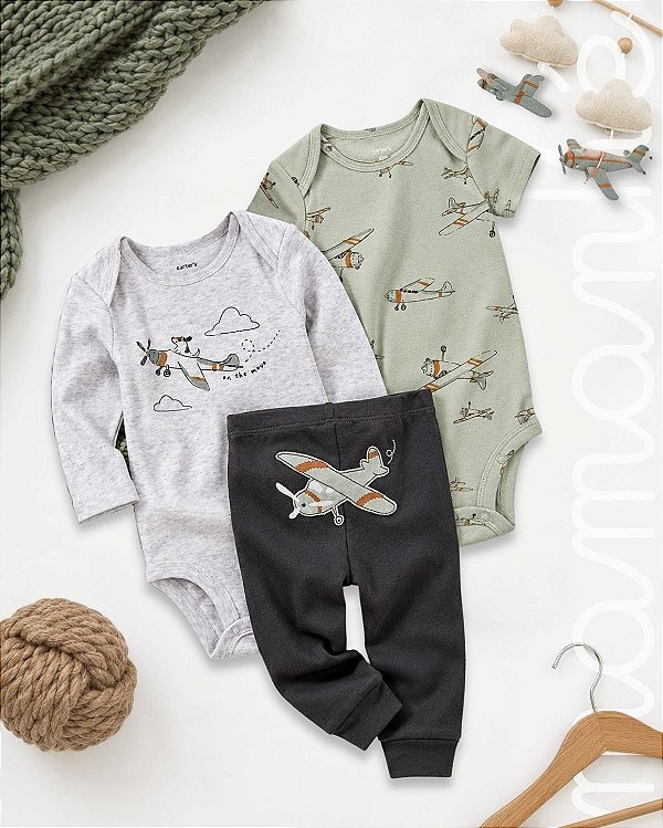 Conjunto Bebê Carters Body e Calça Aviador