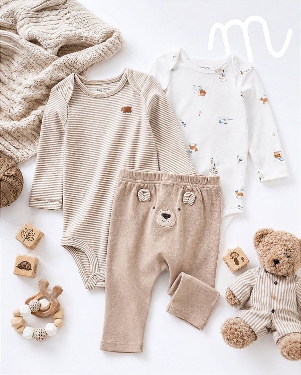 Conjunto Bebê Carters Body e Calça Urso Ted
