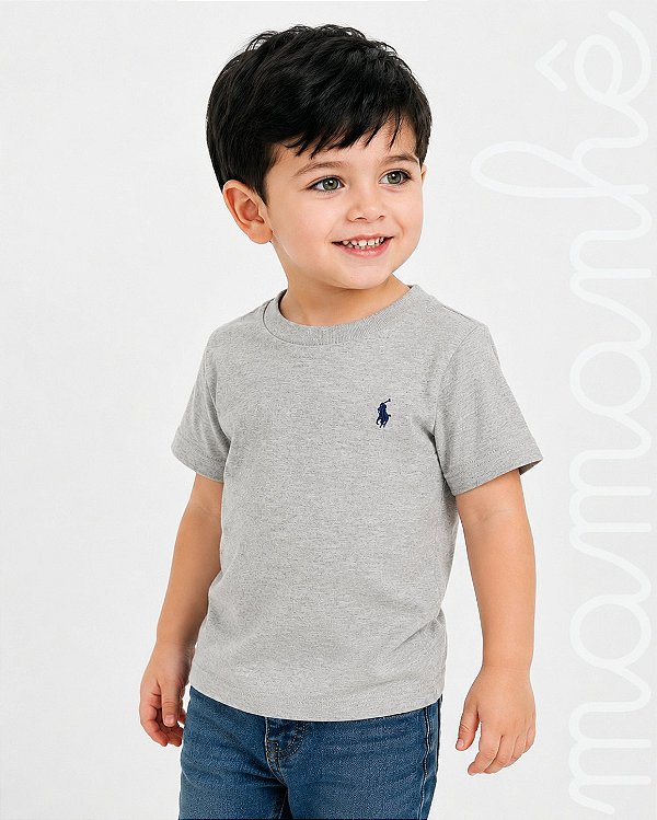Camiseta Infantil Ralph Lauren Sólida Cinza