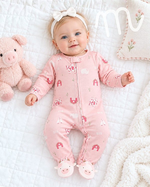 Macacão Bebê Algodão Carters Fazendinha