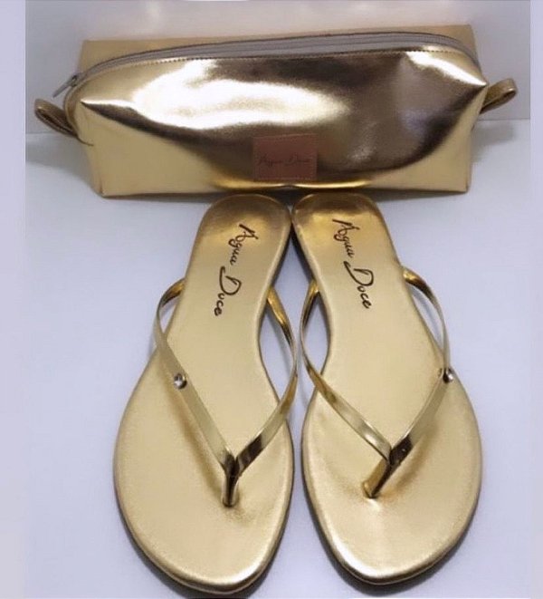 Sandália Rasteirinha Dourada