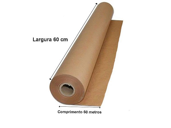 Bobina de Papel Semi Kraft 60 cm x 60 Metros