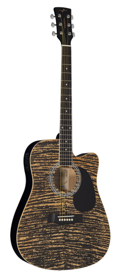 Violão Folk Tradicional Elétrico Aço