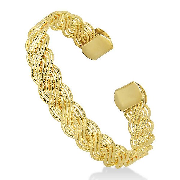 Pulseira tipo bracelete TRAMA TRANÇADA da coleção MAESTRO em ouro 18k