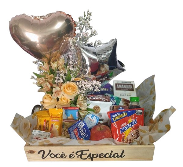 Cesta de Café da Manhã Feliz Aniversario