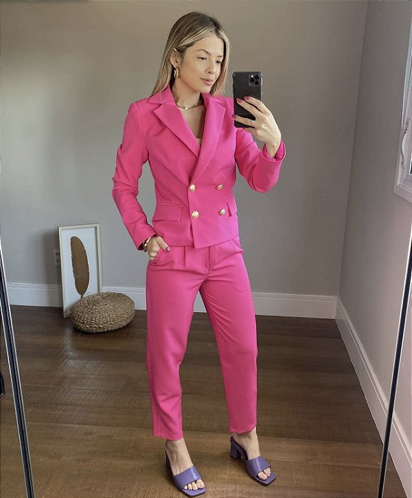Blazer Curto Botões Brasão