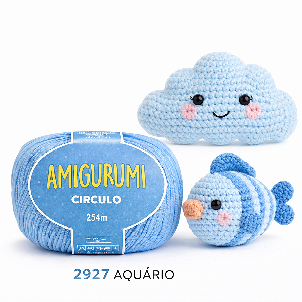 Amigurumi - Tons azuis