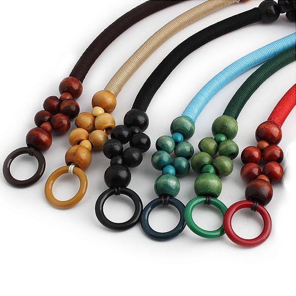 Bolsa de Corda Frisada Madeira com Alça em U, Bolsa de Crochê Adequado para Prai