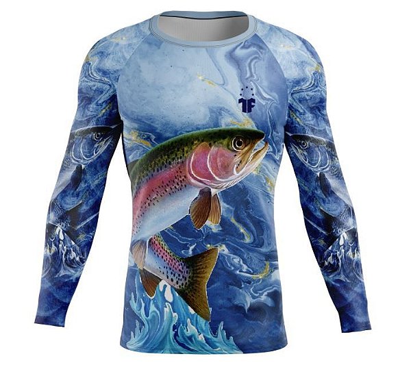 Camiseta de Pesca Esportiva Água Proteção UV+ ML M018