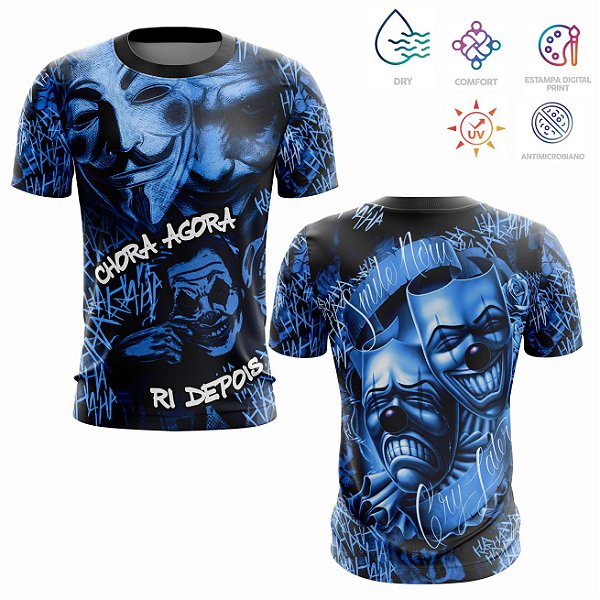 Camiseta de Quebrada Chora Agora Ri Depois Azul