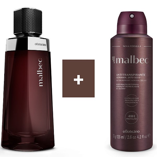 Kit Malbec Desodorante colônia 100 ml + Desodorante aerosol