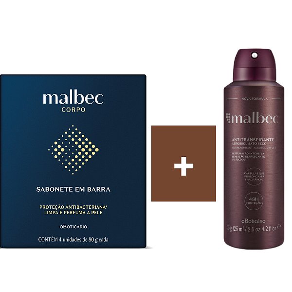 Kit Malbec 4 sabonetes + Desodorante aerosol