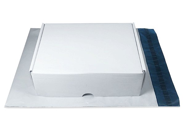 Kit 10 Caixas de Papelão Branco 16x12x6  + 10 Envelopes de Segurança Coex 19x25