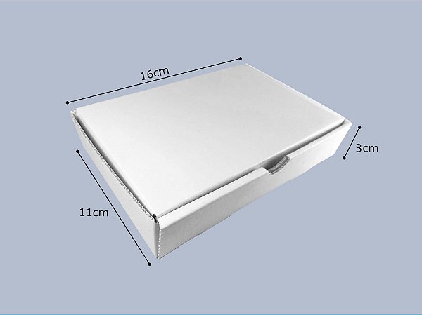 Caixas de Papelão Branco 16x11x3 Mini Envios