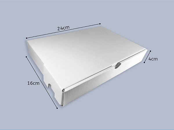 Caixas de Papelão Branco 24x16x4 Mini Envios