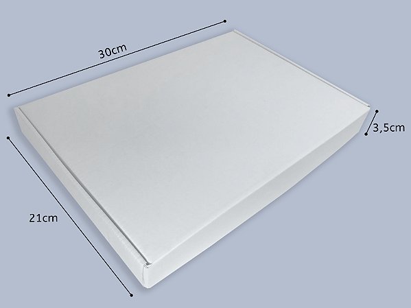 Caixa de Papelão Branco - Tamanho A4 - 30x21x3,5