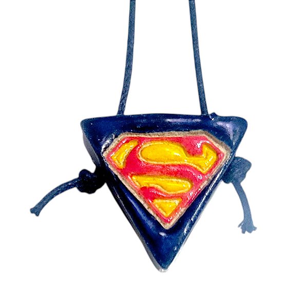 Colar Difusor Pessoal Infantil de Cerâmica Super Homem para Aromaterapia