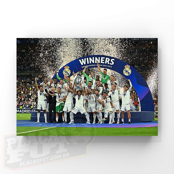 Quadro Real Madrid Escalação Final Champions League (UCL) 2021/2022 -  PlacasFUT