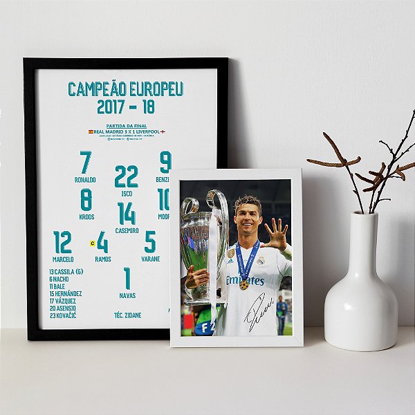 Kit Quadros Cristiano Ronaldo 5X Campeão UCL