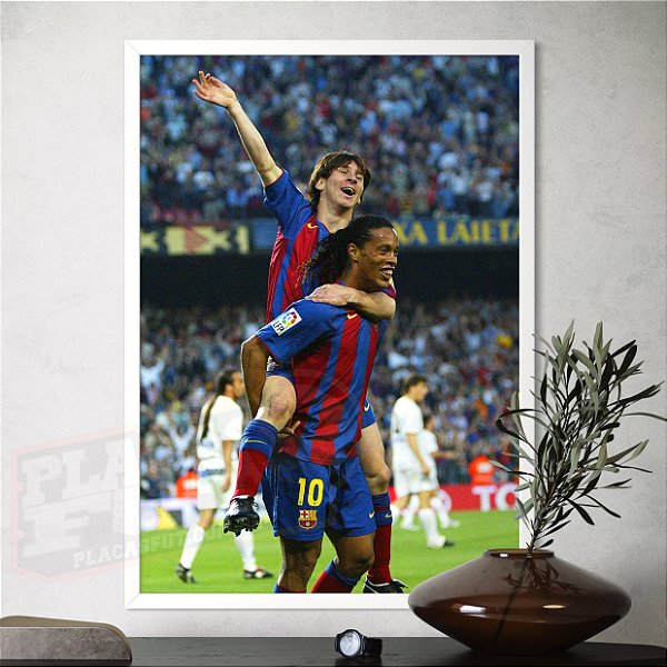 Quadro Messi & Ronaldinho - Primeiro Gol