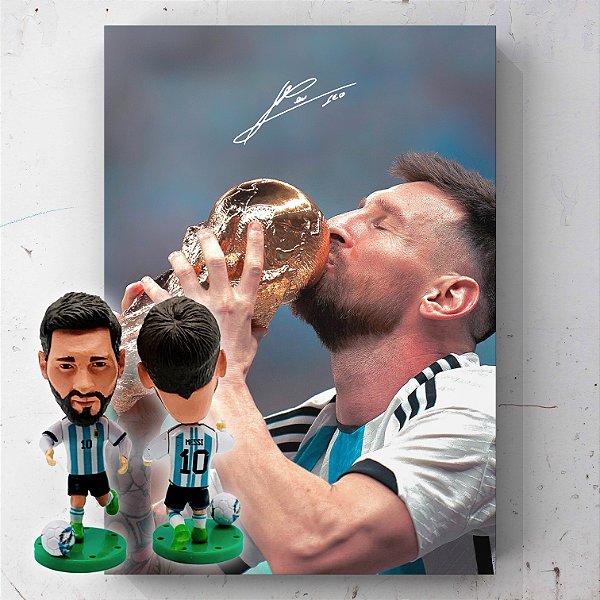 Placa MDF A1 Messi Autógrafo Digital + Mini Craque