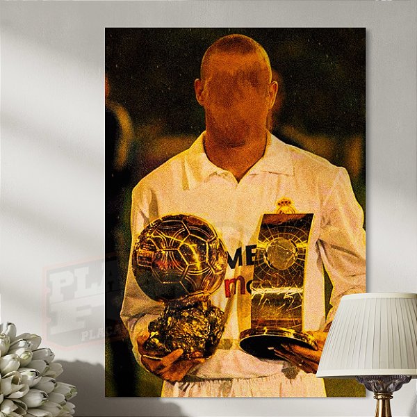 Quadro Ronaldo Bola De Ouro + Efeito Desfoque