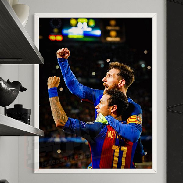 Quadro Messi & Neymar "União de Gênios"
