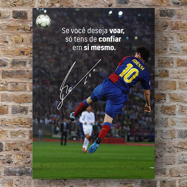 Quadro Messi Motivacional "Voando Alto"