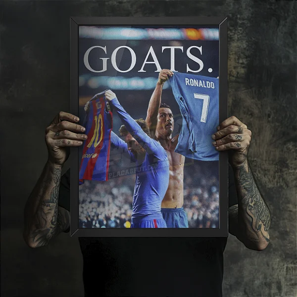 Quadro Messi & Cristiano Ronaldo Arte GOATS.