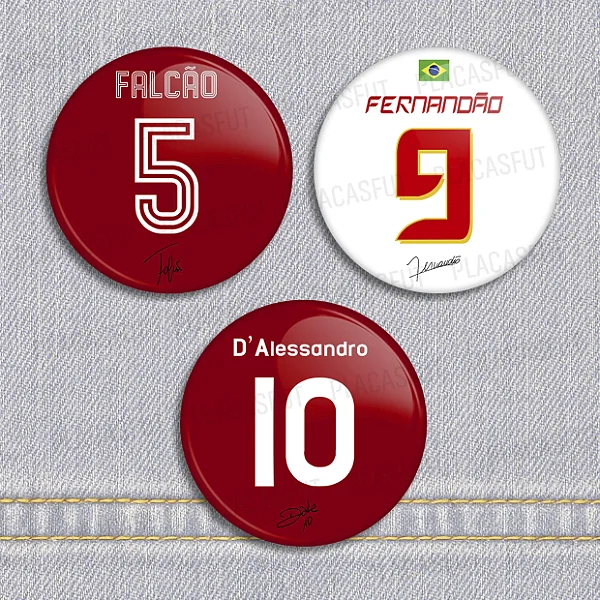 Coleção 3 Bottons "Camisas que Fizeram História"