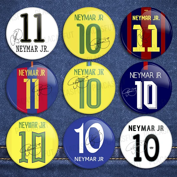 Coleção 9 Bottons Neymar "Entre Dribles e Camisas Históricas"