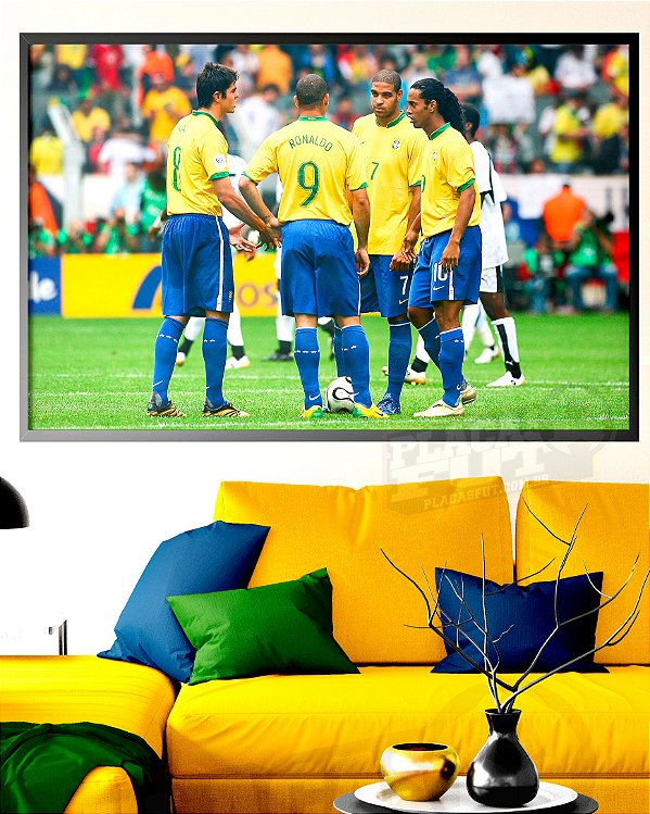 Quadro Brasil Kaká & Ronaldo & Adriano & Ronaldinho