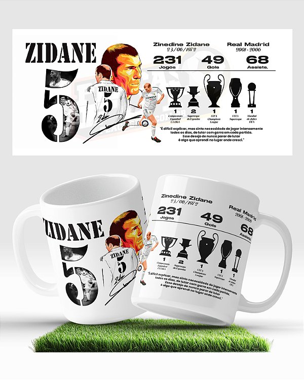 Caneca Zidane Elegância Em Madrid