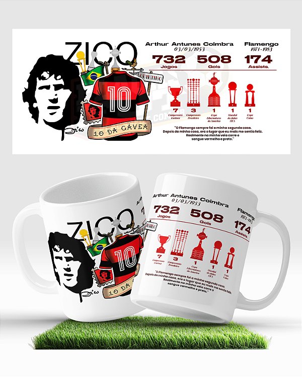 Caneca Zico 10 Da Gávea