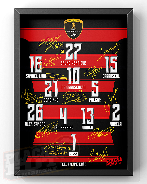 Quadro Escalação Tetra + Autógrafos Digitais