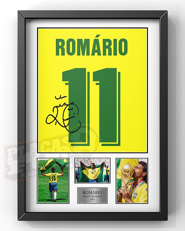 Quadro Romário Especial Brasil 1994 + Autógrafo Digital
